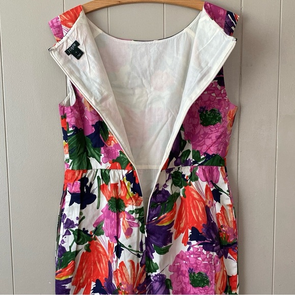 J.Crew Factory Colorful Floral Sheath Dress Size 8 - Picture 8 of 9
